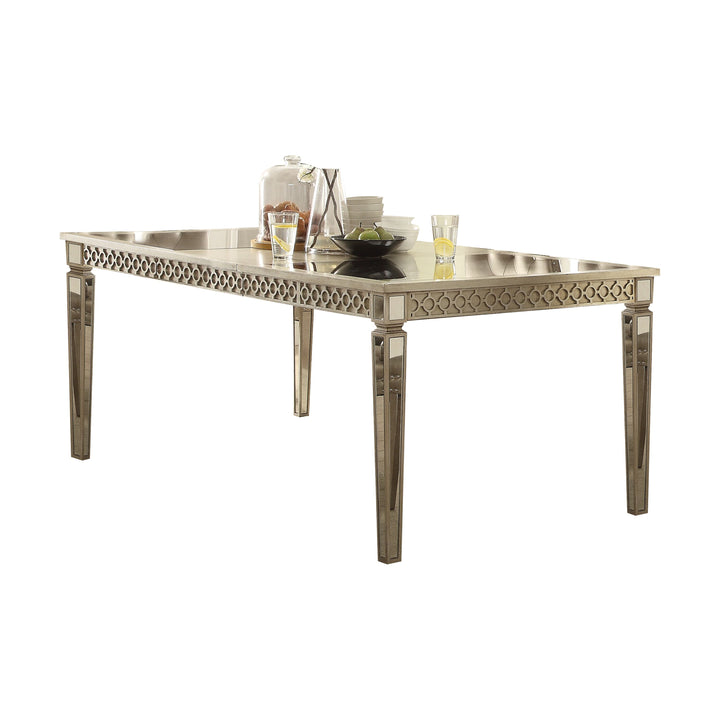 ACME Kacela Dining Table, Mirror & Champagne