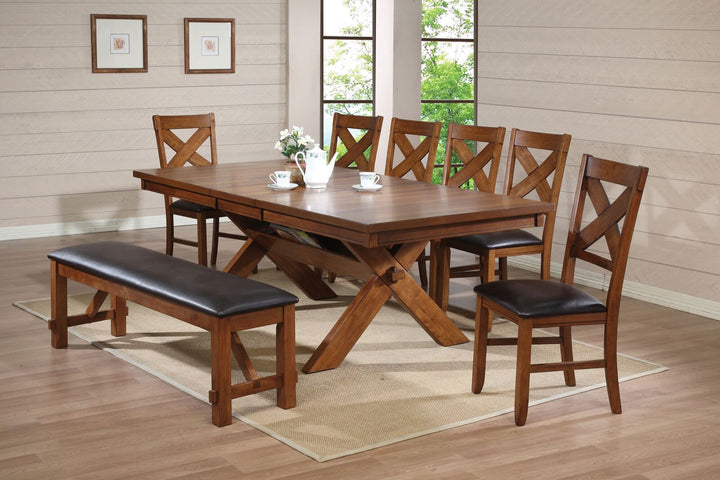 ACME Apollo Dining Table, Walnut (1Set/2Ctn)