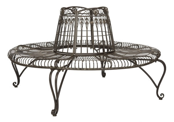 Safavieh Ally Darling Wrought Iron 60.25-Inch W Outdoor Tree Bench