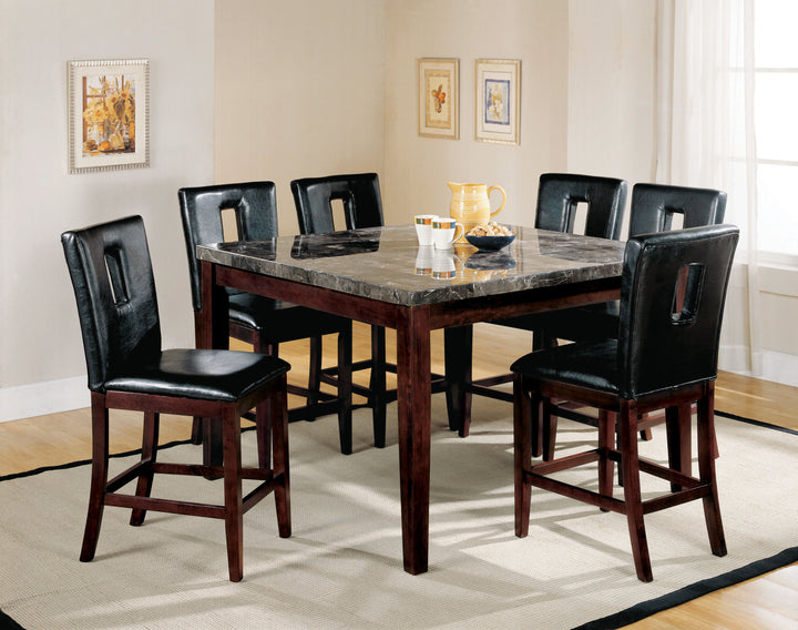 ACME Danville Counter Height Table, Black Marble & Walnut