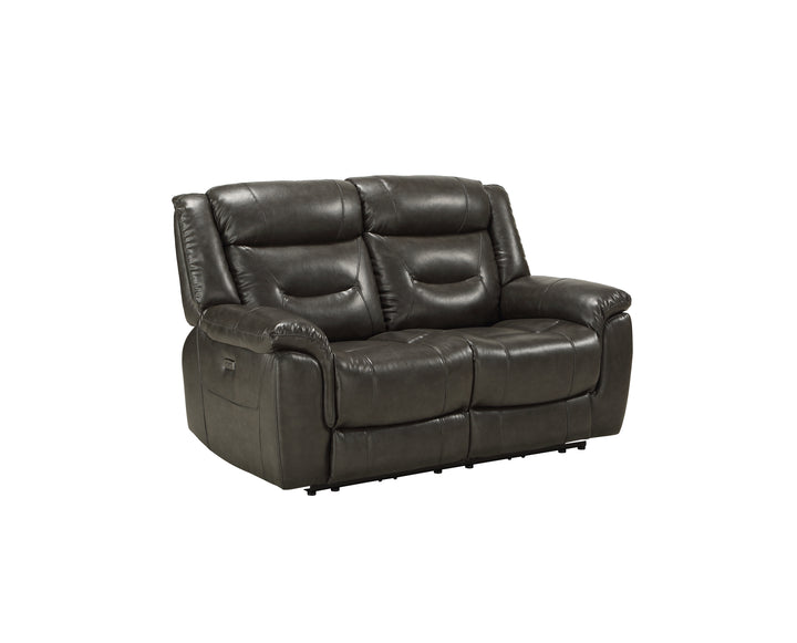 ACME Imogen Loveseat (Power Motion), Gray Leather-Aire